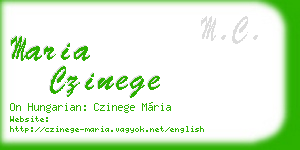 maria czinege business card